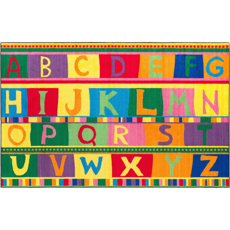Flagship Carpets ABC Tapestry Rug - Easy Care Floor - 96’’ x 60’’ - Multicolor - Rugs & Mats