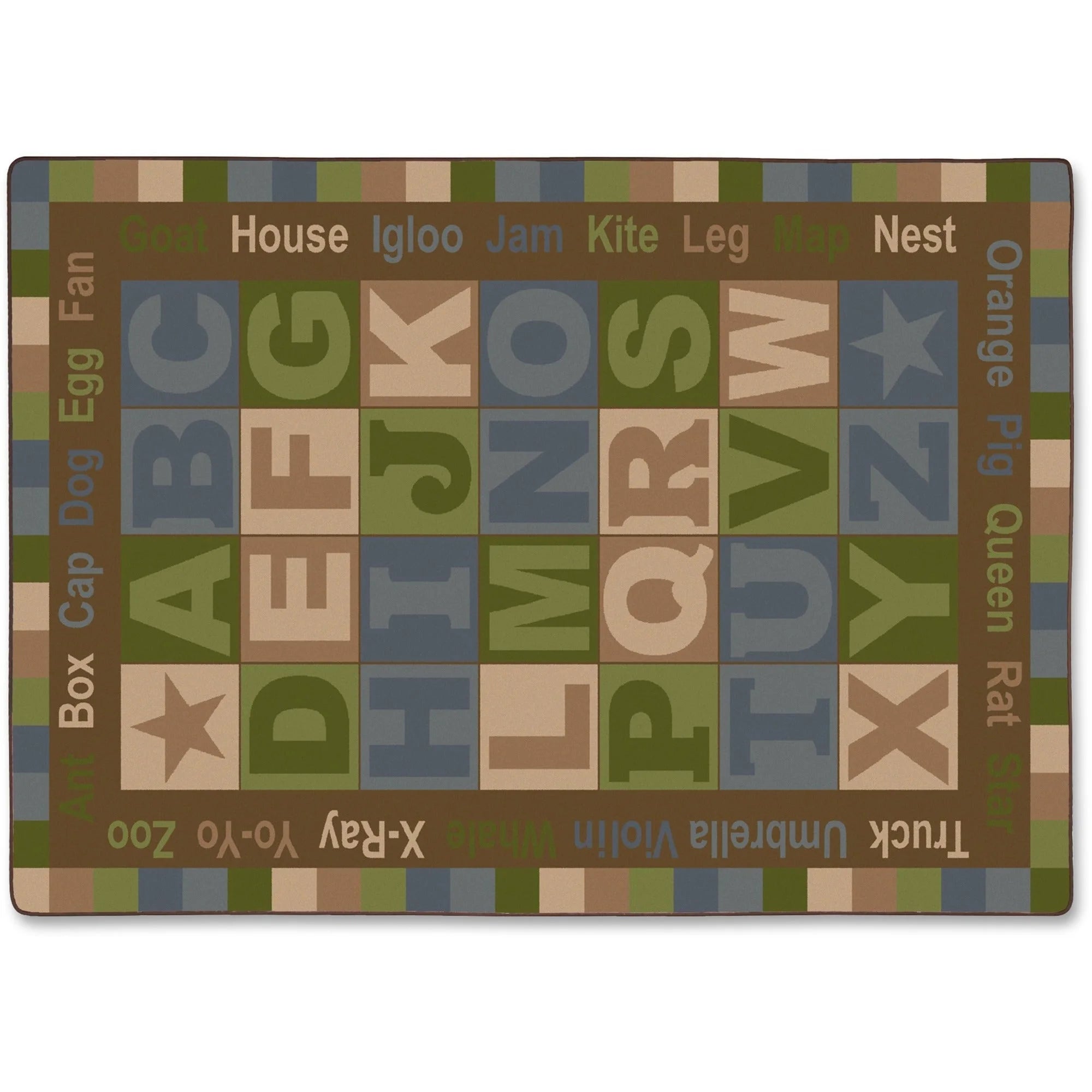 Flagship Carpets ABC Tranquility Alphabet Rug - Multicolor Nylon - Rugs & Mats