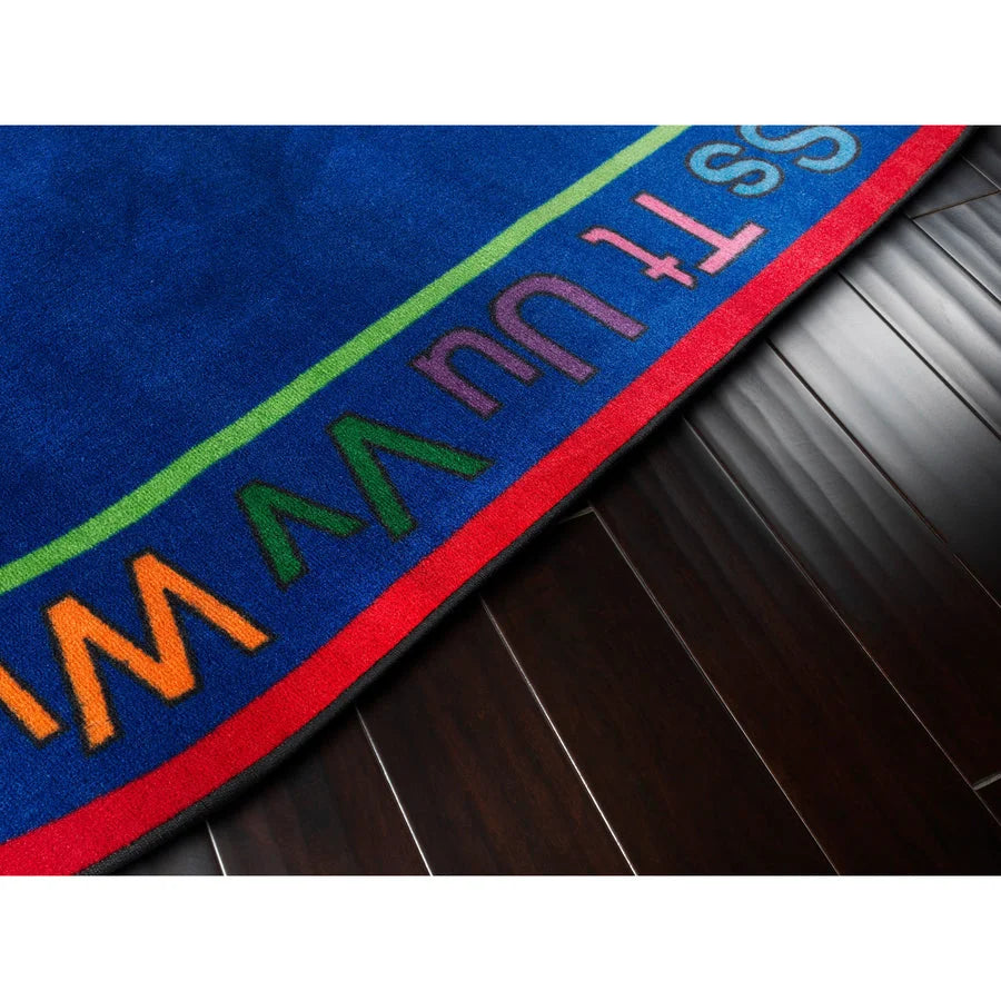 Flagship Carpets ABCs Oval Rug - 12ft x 90’’ - Multicolor Nylon - Rugs & Mats