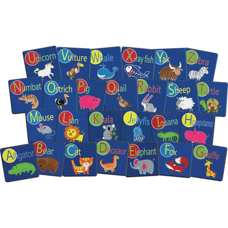 Flagship Carpets Alphabet Animal Seating Squares - Educational Multicolor Rug - Rugs & Mats