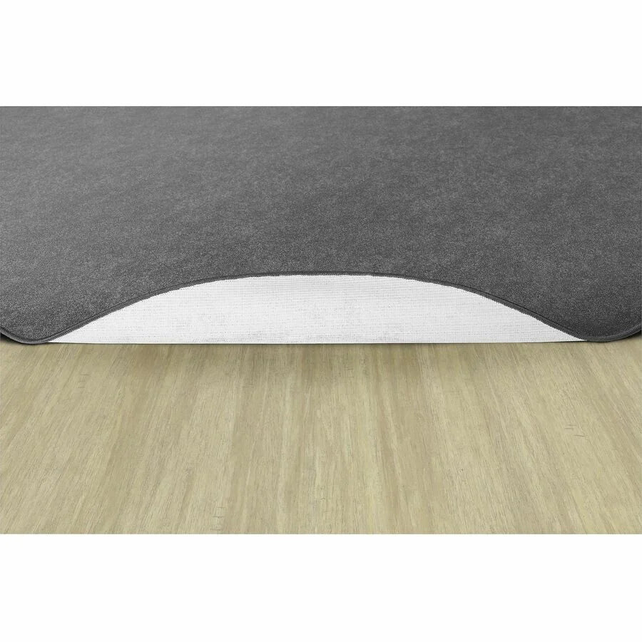 Flagship Carpets Amerisoft Solid Color Oval Rug - 12 ft x 90’’ - Gray - Nylon/Polyester - Rugs & Mats