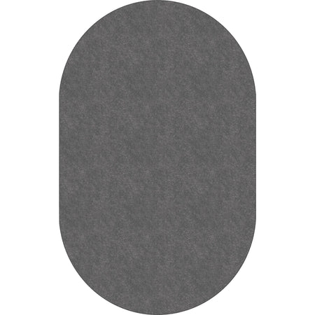 Flagship Carpets Amerisoft Solid Color Oval Rug - 12 ft x 90’’ - Gray - Nylon/Polyester - Rugs & Mats