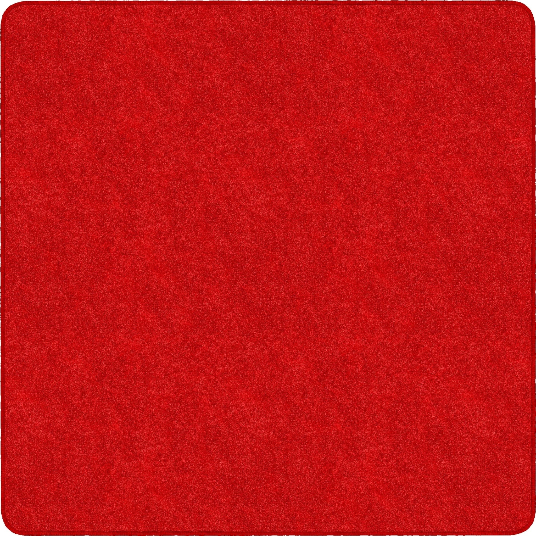 Flagship Carpets Amerisoft Solid Color Rug - Classic Red Square - Rugs & Mats