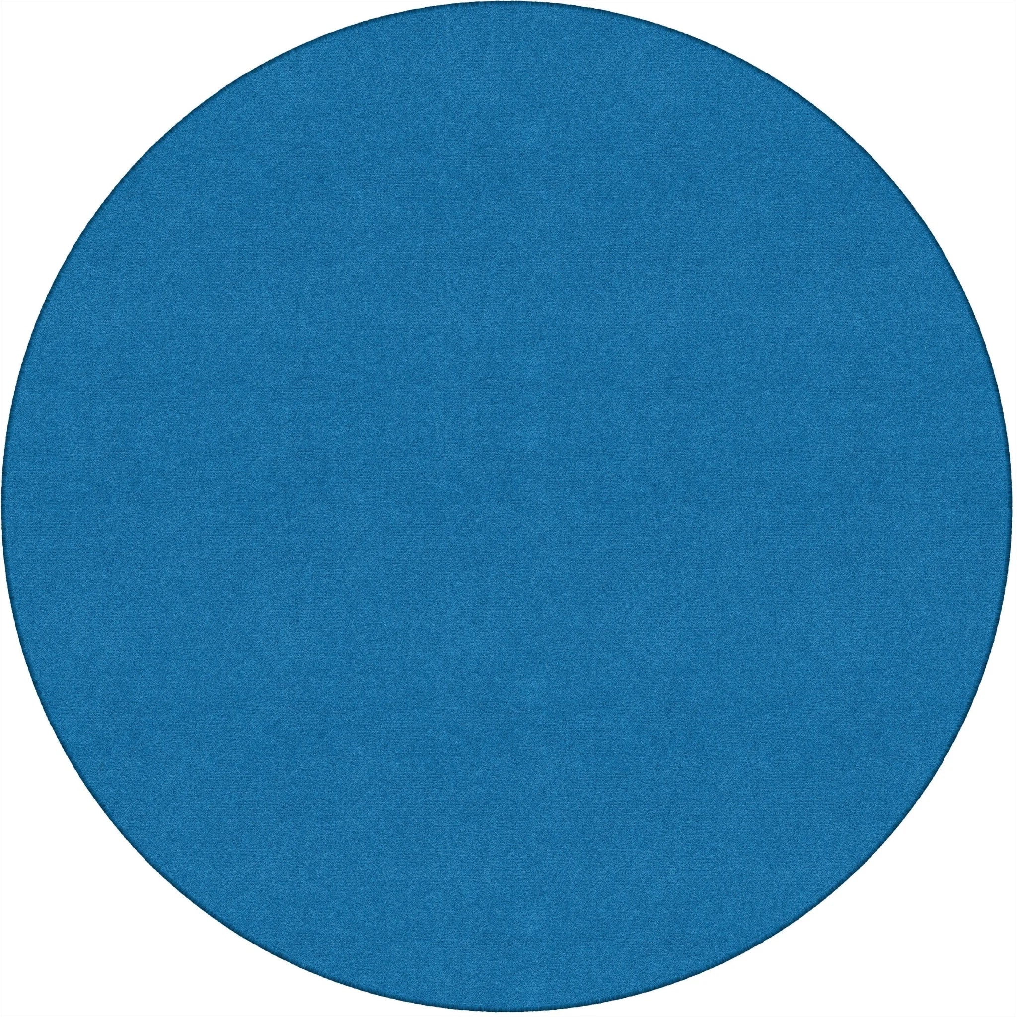 Flagship Carpets Ameristrong Solid Color Rug - 72’’ Round Traditional Floor in Blue Bird Nylon - Rugs & Mats