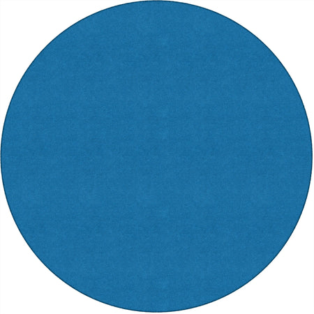 Flagship Carpets Ameristrong Solid Color Rug - 72’’ Round Traditional Floor in Blue Bird Nylon - Rugs & Mats