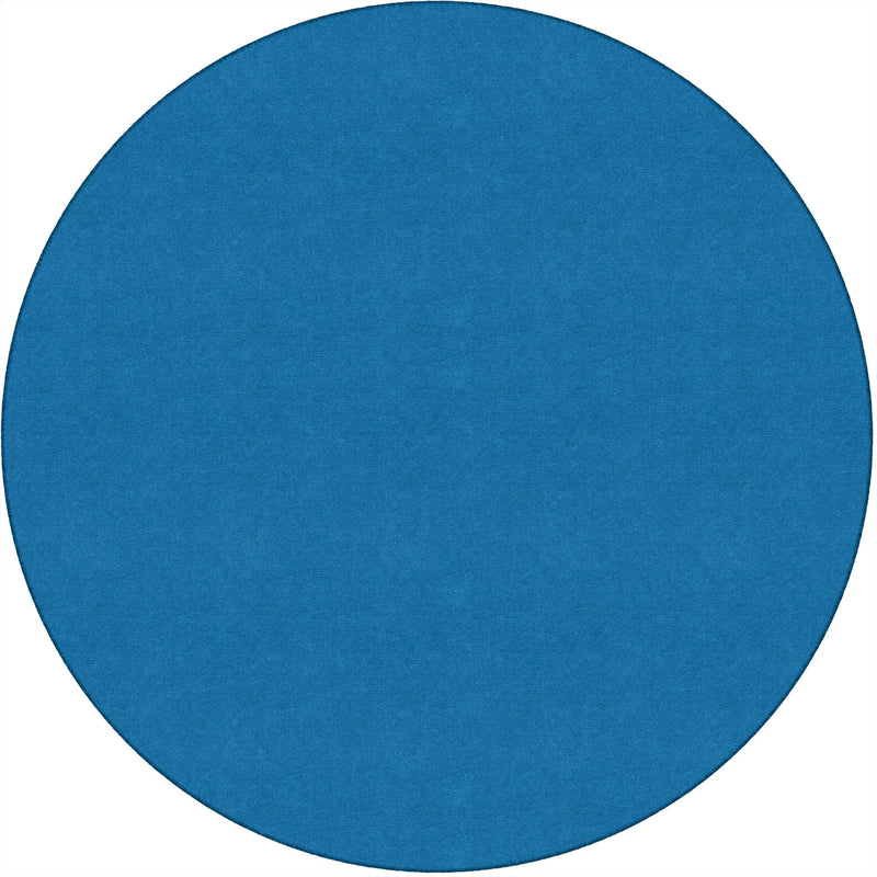 Flagship Carpets Ameristrong Solid Color Rug - 72’’ Round Traditional Floor in Blue Bird Nylon - Rugs & Mats