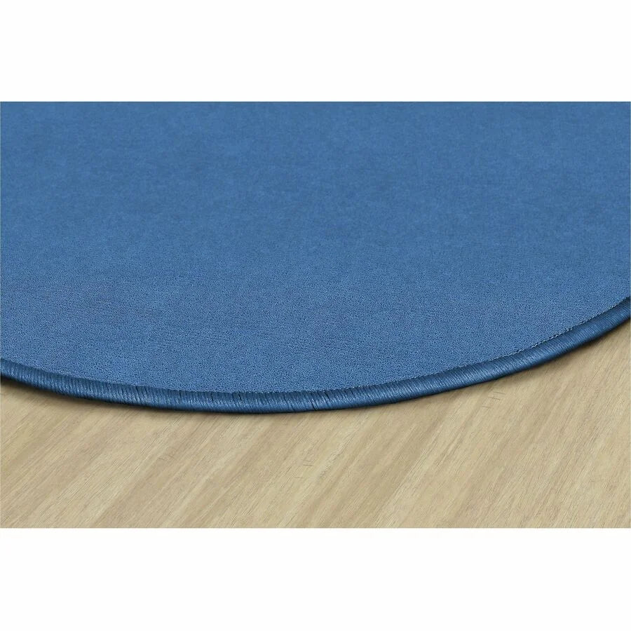 Flagship Carpets Ameristrong Solid Color Rug - 72’’ Round Traditional Floor in Blue Bird Nylon - Rugs & Mats