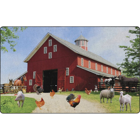 Flagship Carpets Barn Animals Classroom Rug - 12ft x 93’’ 0.50’’ - Multicolor - Rugs & Mats
