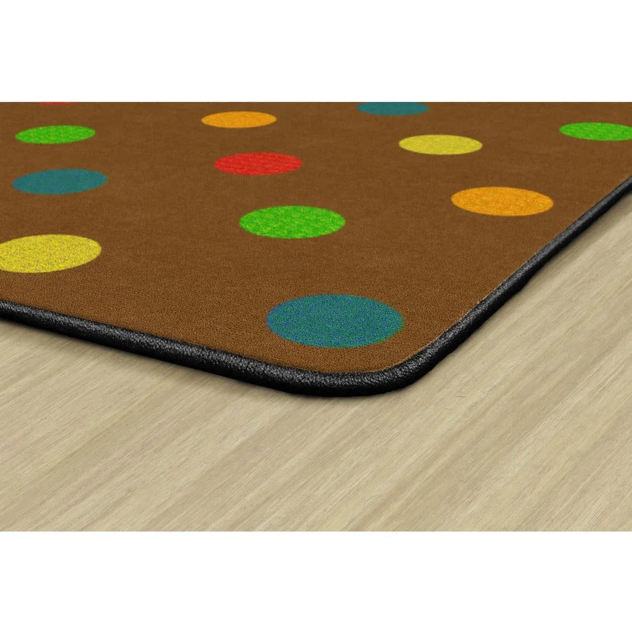 Flagship Carpets Basics Dots Classroom Rug - Muted Nylon Rectangle - Rugs & Mats