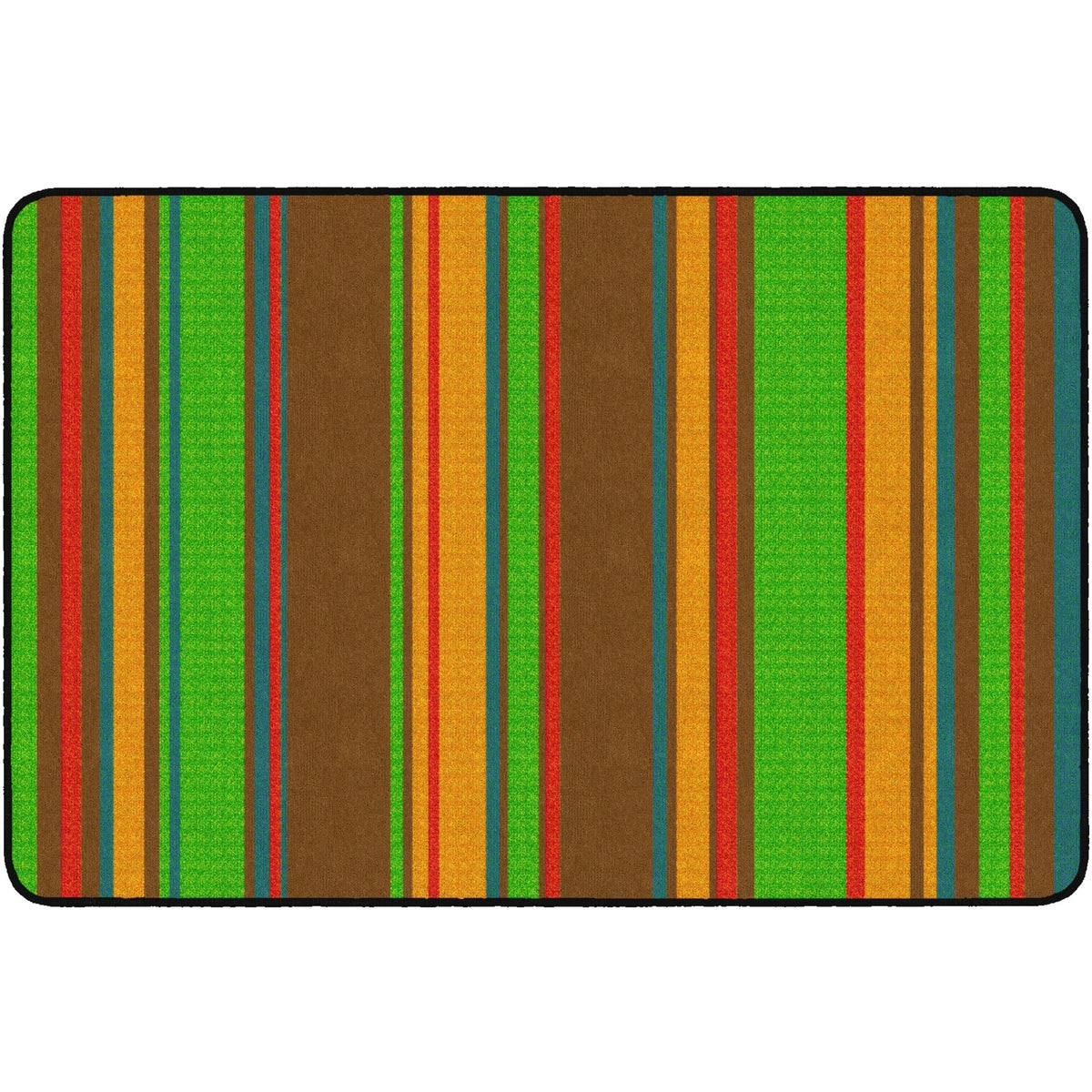 Flagship Carpets Basics Stripes Classroom Rug - 48x72 Rectangle - Muted Nylon - Rugs & Mats