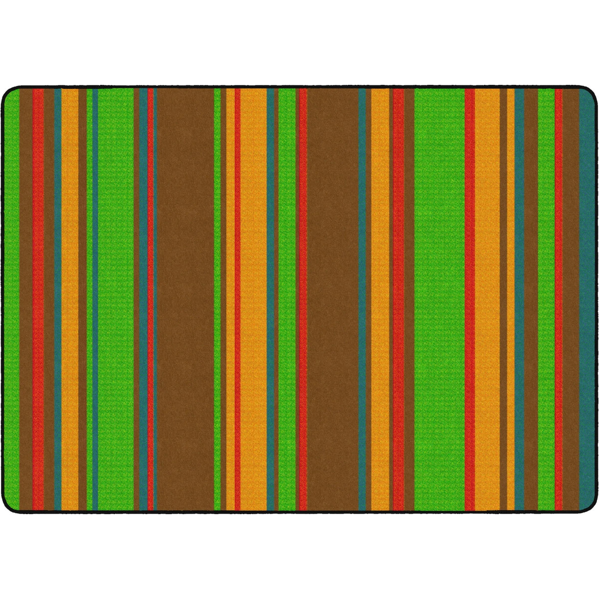 Flagship Carpets Basics Stripes Classroom Rug - Muted Nylon Rectangle - Rugs & Mats