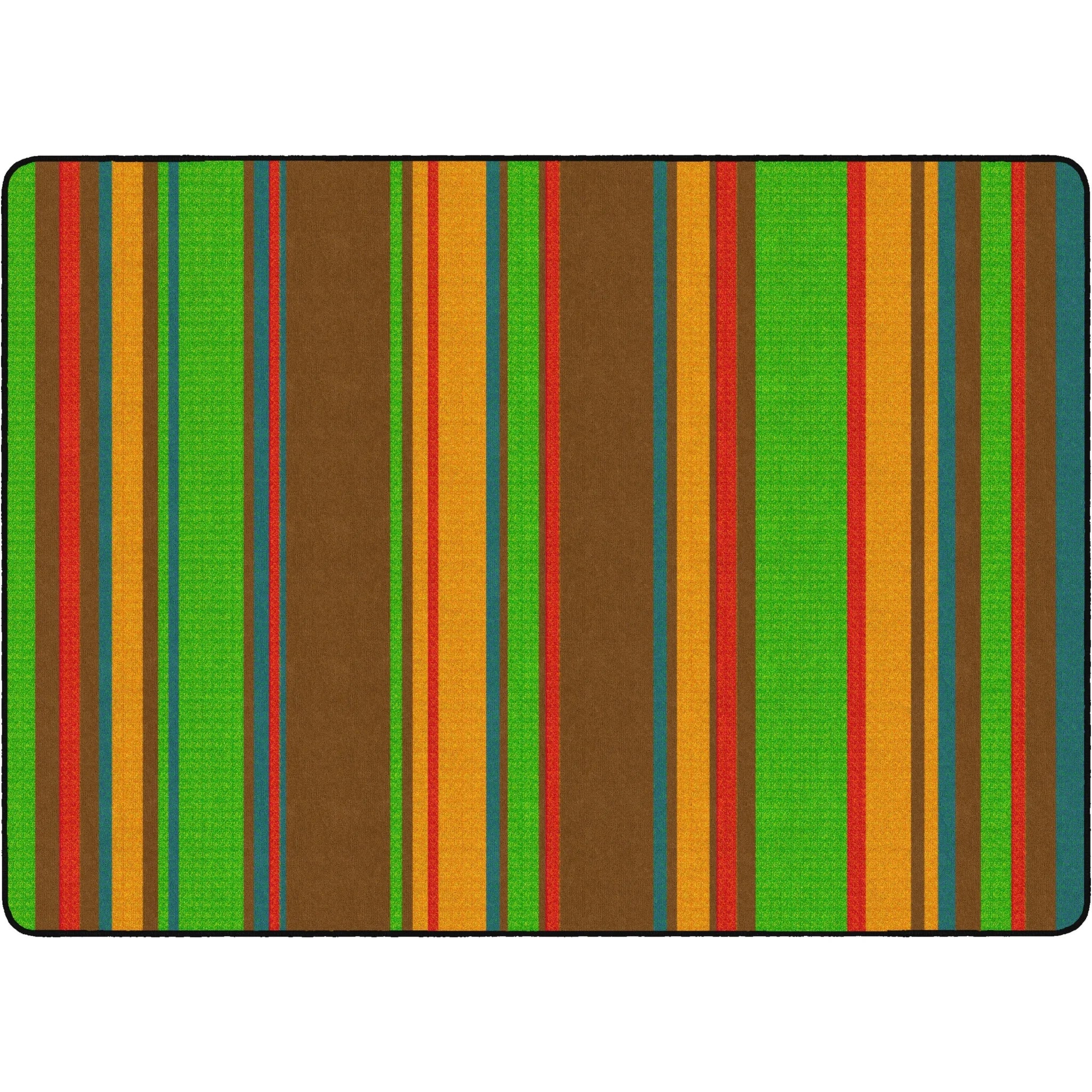 Flagship Carpets Basics Stripes Classroom Rug - Muted Nylon Rectangle - Rugs & Mats
