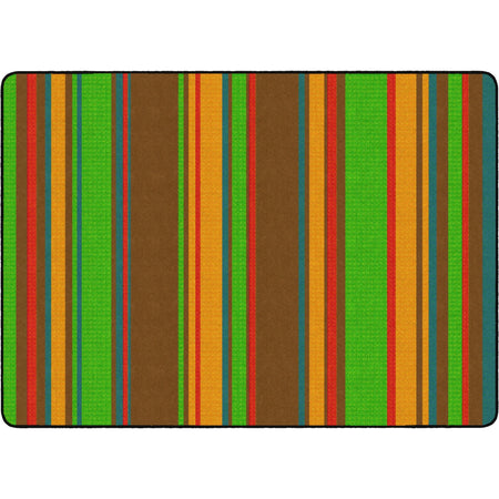 Flagship Carpets Basics Stripes Classroom Rug - Muted Nylon Rectangle - Rugs & Mats