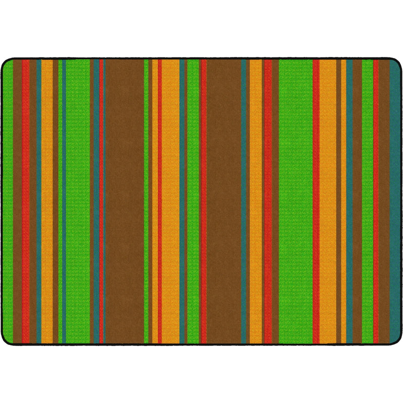 Flagship Carpets Basics Stripes Classroom Rug - Muted Nylon Rectangle - Rugs & Mats