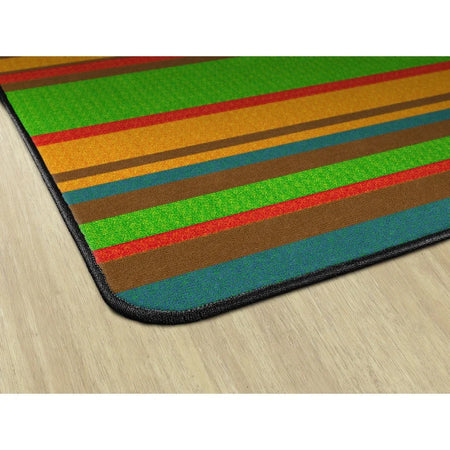 Flagship Carpets Basics Stripes Classroom Rug - Muted Nylon Rectangle - Rugs & Mats