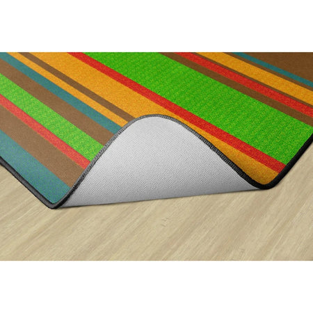 Flagship Carpets Basics Stripes Classroom Rug - Muted Nylon Rectangle - Rugs & Mats
