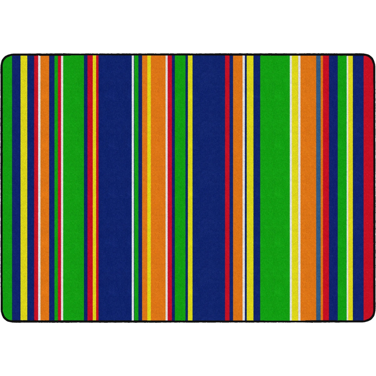 Flagship Carpets Basics Stripes Classroom Rug - Primary Nylon Rectangle - Rugs & Mats
