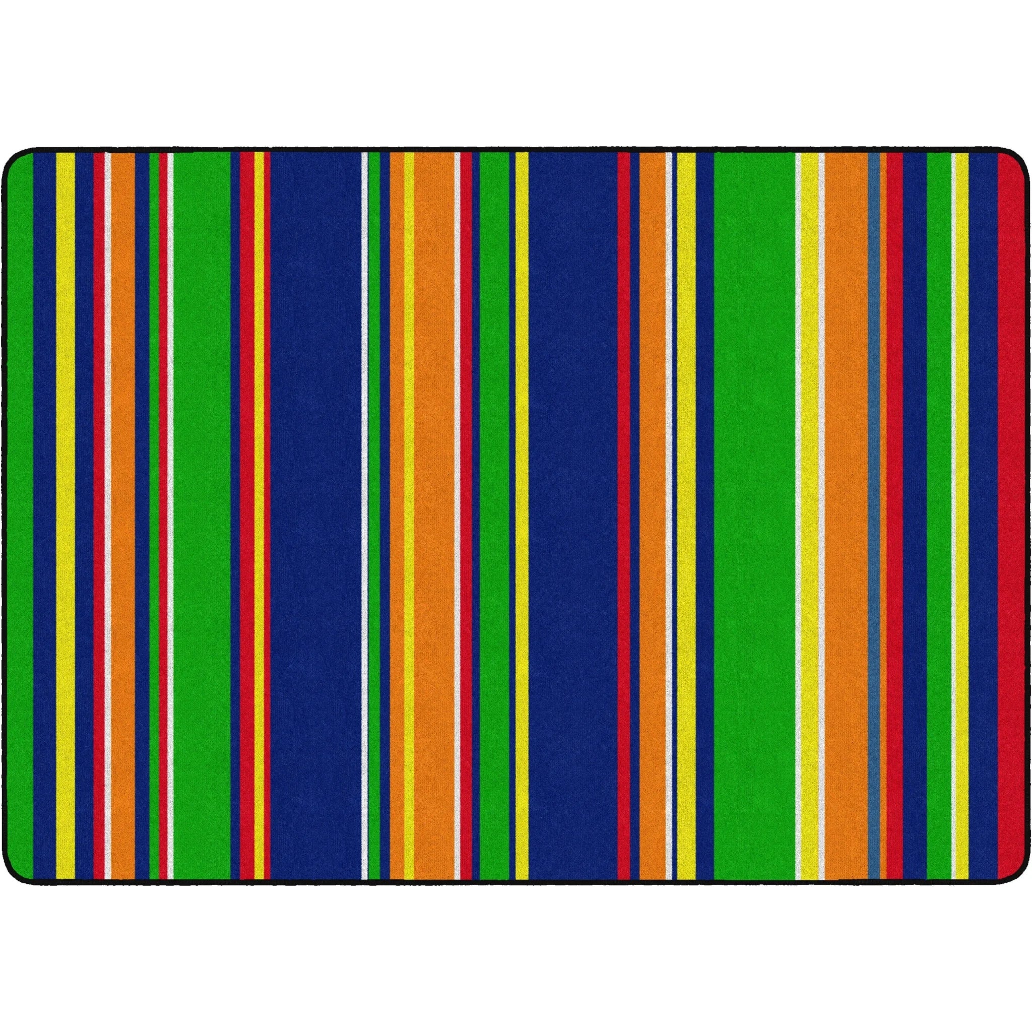Flagship Carpets Basics Stripes Classroom Rug - Primary Nylon Rectangle - Rugs & Mats