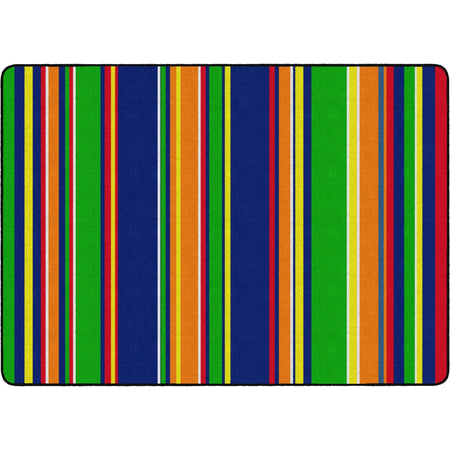 Flagship Carpets Basics Stripes Classroom Rug - Primary Nylon Rectangle - Rugs & Mats