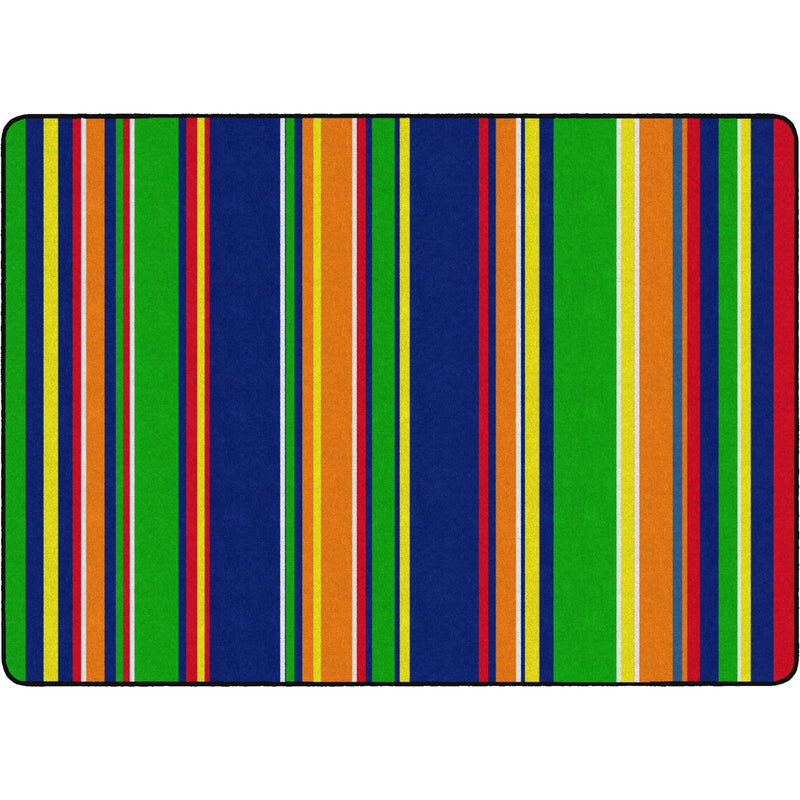 Flagship Carpets Basics Stripes Classroom Rug - Primary Nylon Rectangle - Rugs & Mats