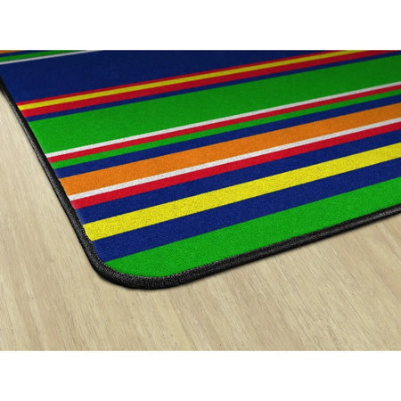 Flagship Carpets Basics Stripes Classroom Rug - Primary Nylon Rectangle - Rugs & Mats
