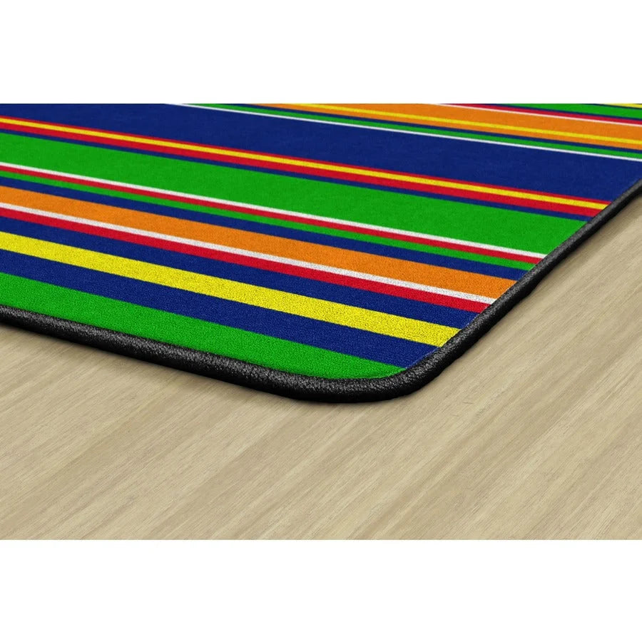 Flagship Carpets Basics Stripes Classroom Rug - Primary Nylon Rectangle - Rugs & Mats