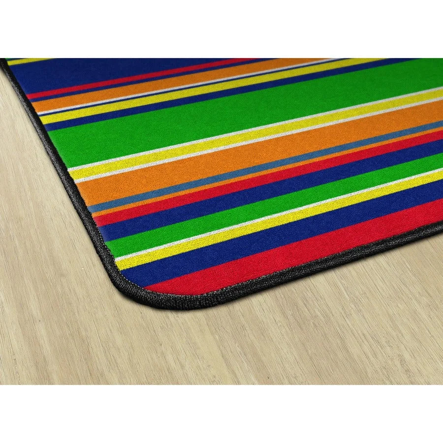Flagship Carpets Basics Stripes Classroom Rug - Primary Nylon - Rugs & Mats