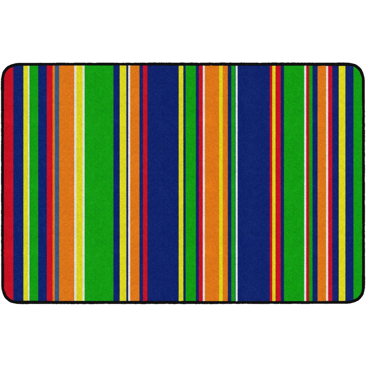 Flagship Carpets Basics Stripes Classroom Rug - Primary Nylon - Rugs & Mats