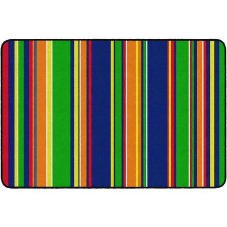 Flagship Carpets Basics Stripes Classroom Rug - Primary Nylon - Rugs & Mats