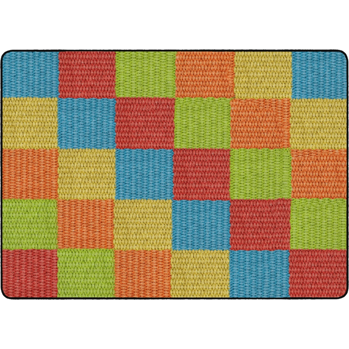 Flagship Carpets Basketweave Blocks Class Rug - 72’’x100.80’’ Rectangle Floor - Rugs & Mats