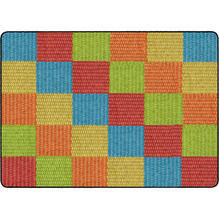 Flagship Carpets Basketweave Blocks Class Rug - 72’’x100.80’’ Rectangle Floor - Rugs & Mats