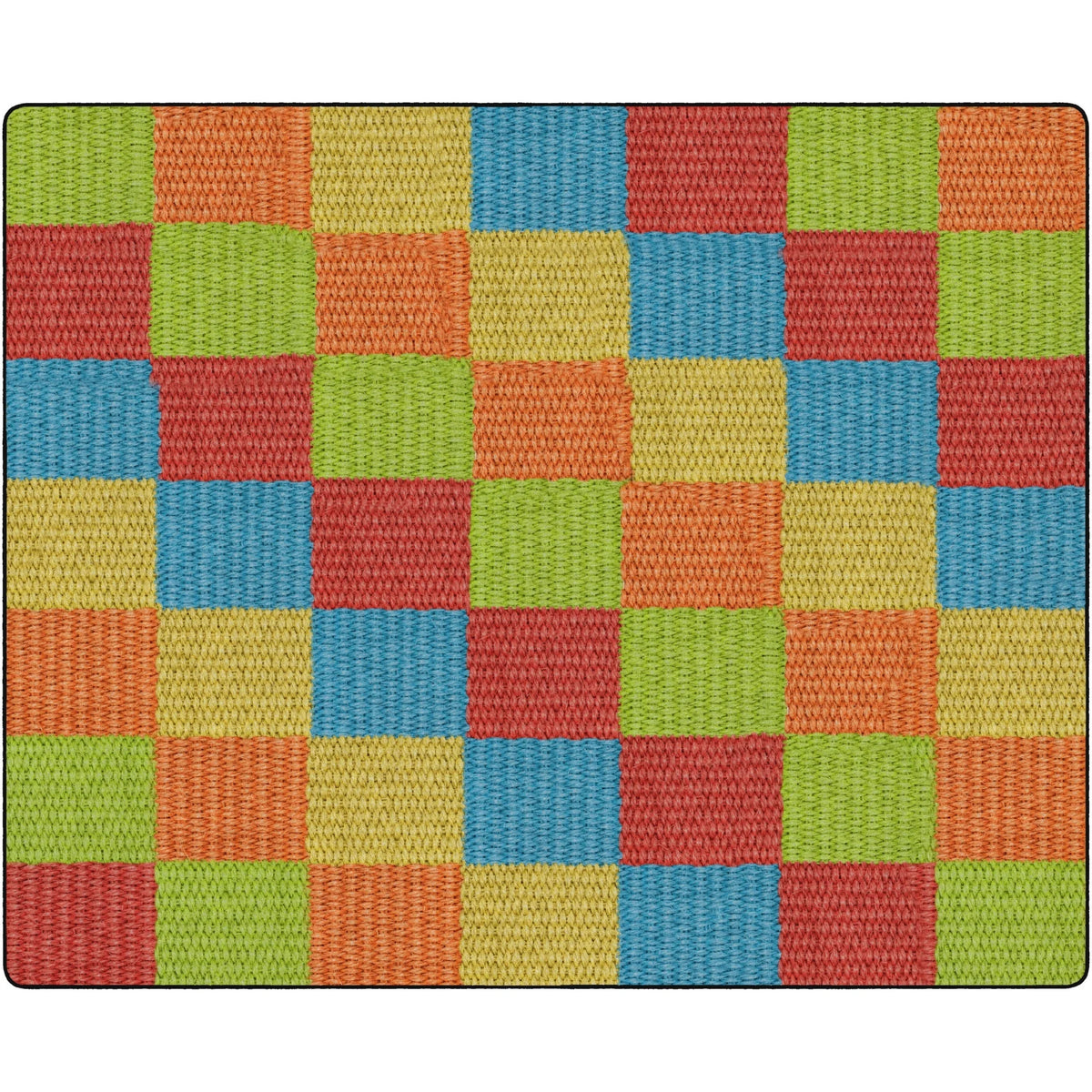 Flagship Carpets Basketweave Blocks Class Rug - Durable Floor in Multi Nylon - Rugs & Mats