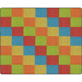 Flagship Carpets Basketweave Blocks Class Rug - Durable Floor in Multi Nylon - Rugs & Mats