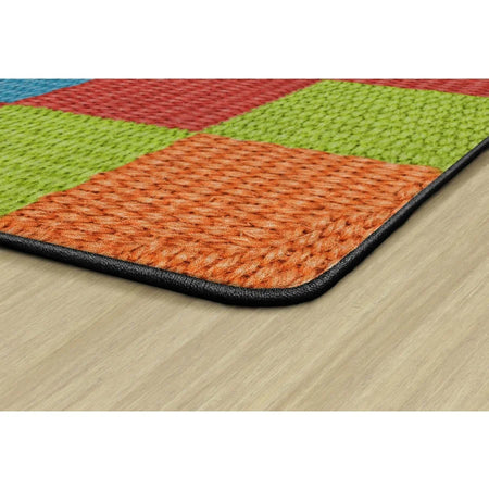 Flagship Carpets Basketweave Blocks Class Rug - Durable Floor in Multi Nylon - Rugs & Mats