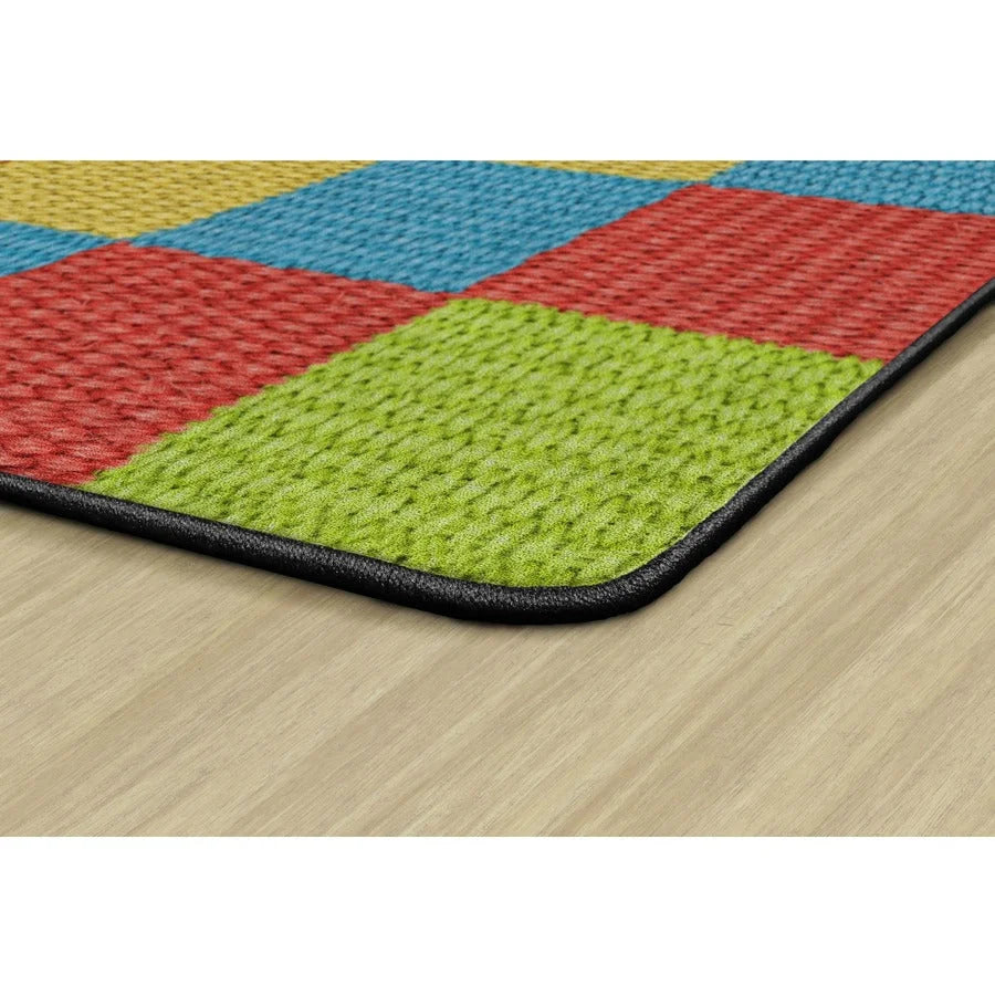 Flagship Carpets Basketweave Blocks Class Rug - Multi Nylon Floor - Rugs & Mats