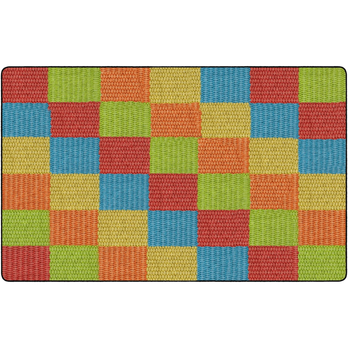 Flagship Carpets Basketweave Blocks Class Rug - Multi Nylon Floor - Rugs & Mats