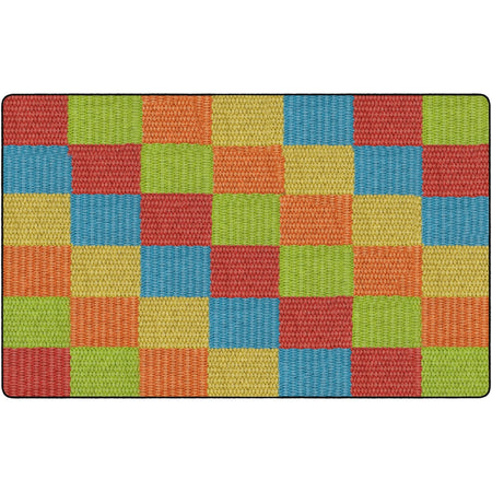 Flagship Carpets Basketweave Blocks Class Rug - Multi Nylon Floor - Rugs & Mats