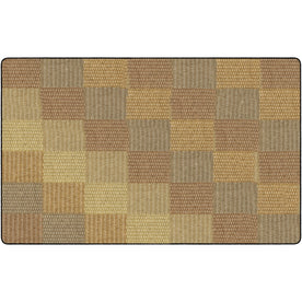 Flagship Carpets Basketweave Blocks Class Rug - Natural Nylon Floor - Rugs & Mats