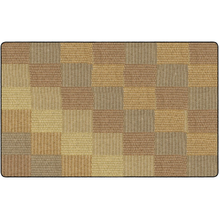 Flagship Carpets Basketweave Blocks Class Rug - Natural Nylon Floor - Rugs & Mats