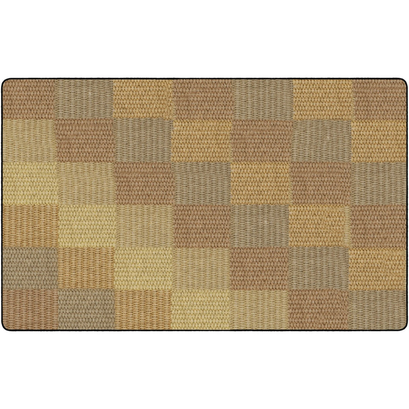 Flagship Carpets Basketweave Blocks Class Rug - Natural Nylon Floor - Rugs & Mats
