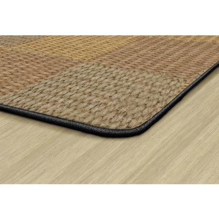 Flagship Carpets Basketweave Blocks Class Rug - Natural Nylon Floor - Rugs & Mats