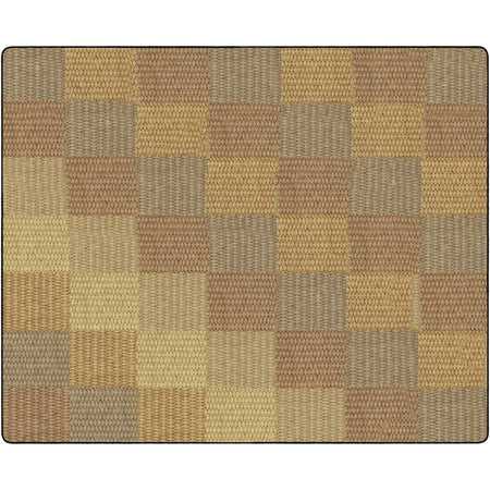 Flagship Carpets Basketweave Blocks Class Rug - Natural Nylon Floor - Rugs & Mats