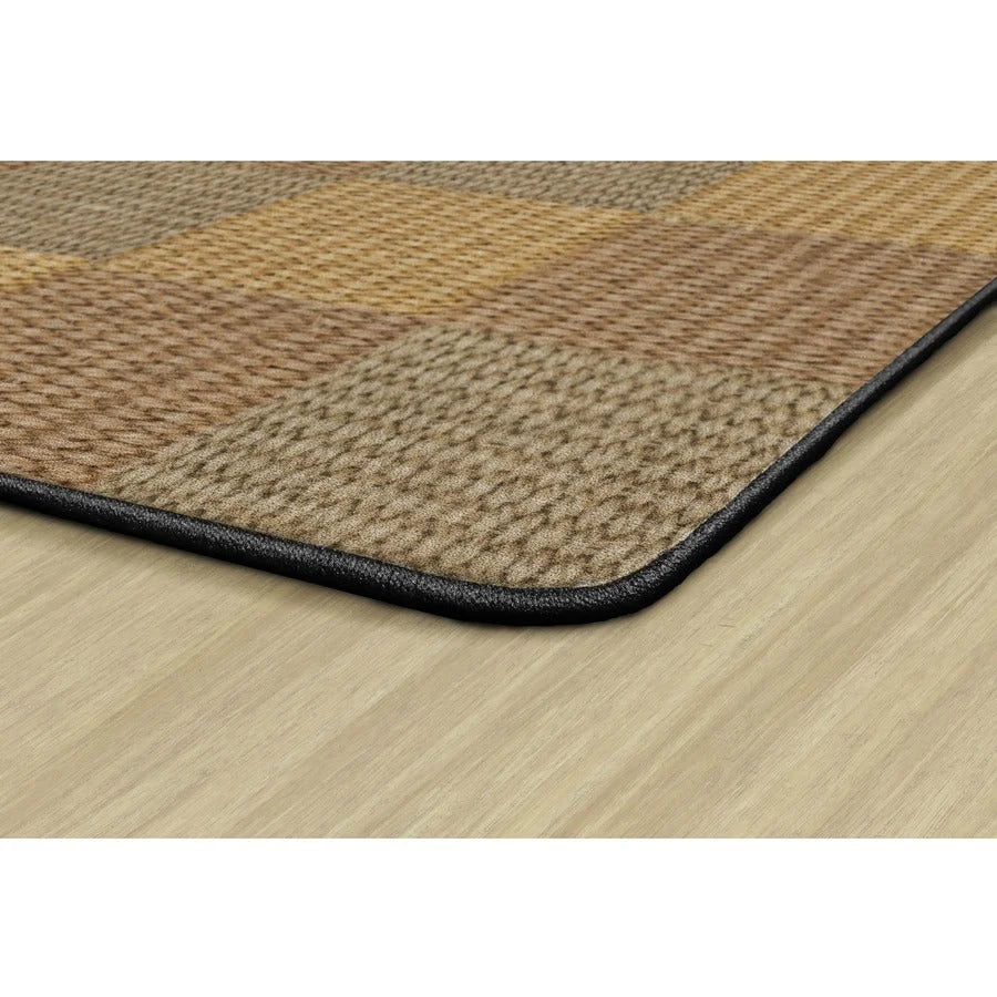 Flagship Carpets Basketweave Blocks Class Rug - Natural Nylon Floor - Rugs & Mats