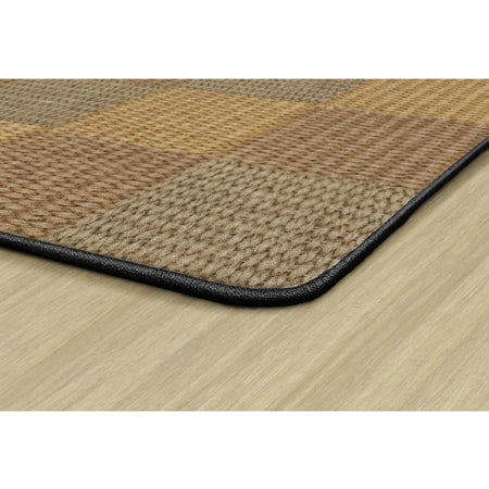 Flagship Carpets Basketweave Blocks Class Rug - Natural Nylon Floor - Rugs & Mats
