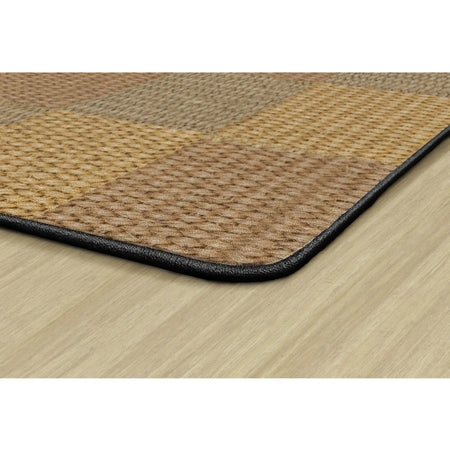 Flagship Carpets Basketweave Blocks Class Rug - Natural Nylon Floor - Rugs & Mats