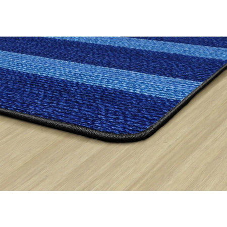Flagship Carpets Basketweave Stripes Classroom Rug - Blue Nylon - Rugs & Mats