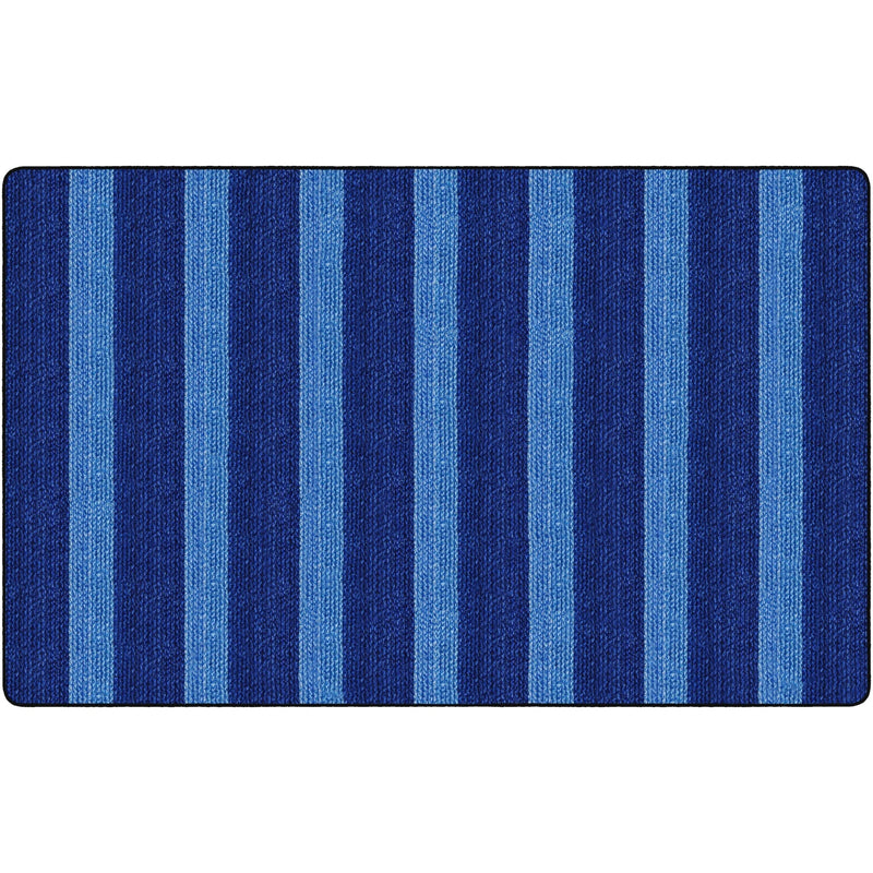 Flagship Carpets Basketweave Stripes Classroom Rug - Blue Nylon - Rugs & Mats