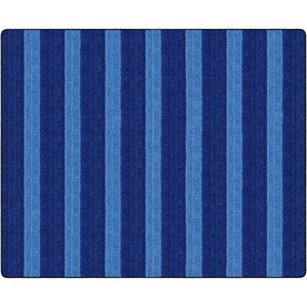 Flagship Carpets Basketweave Stripes Classroom Rug - Blue Nylon - Rugs & Mats