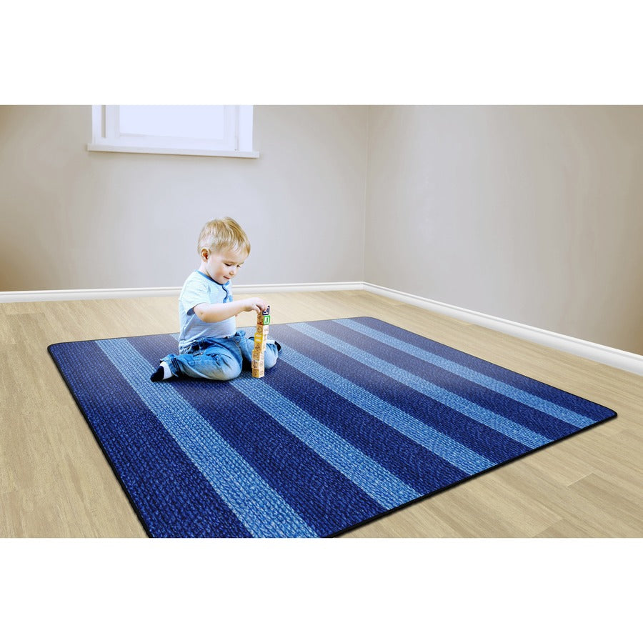 Flagship Carpets Basketweave Stripes Classroom Rug - Bottom