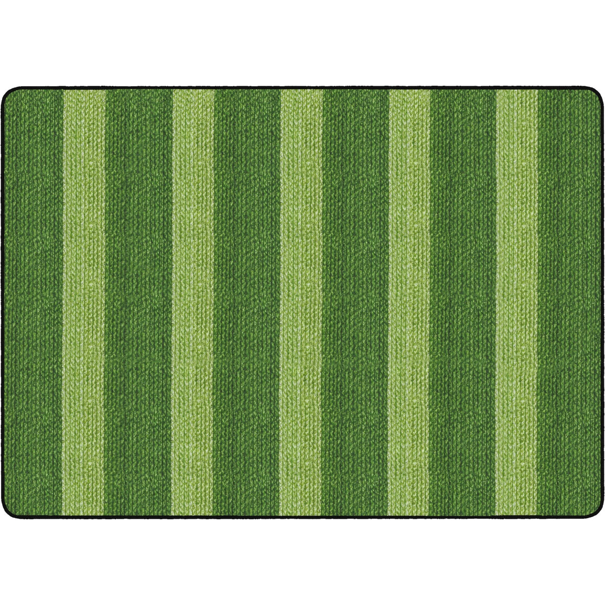 Flagship Carpets Basketweave Stripes Classroom Rug - Green Nylon Floor - Rugs & Mats